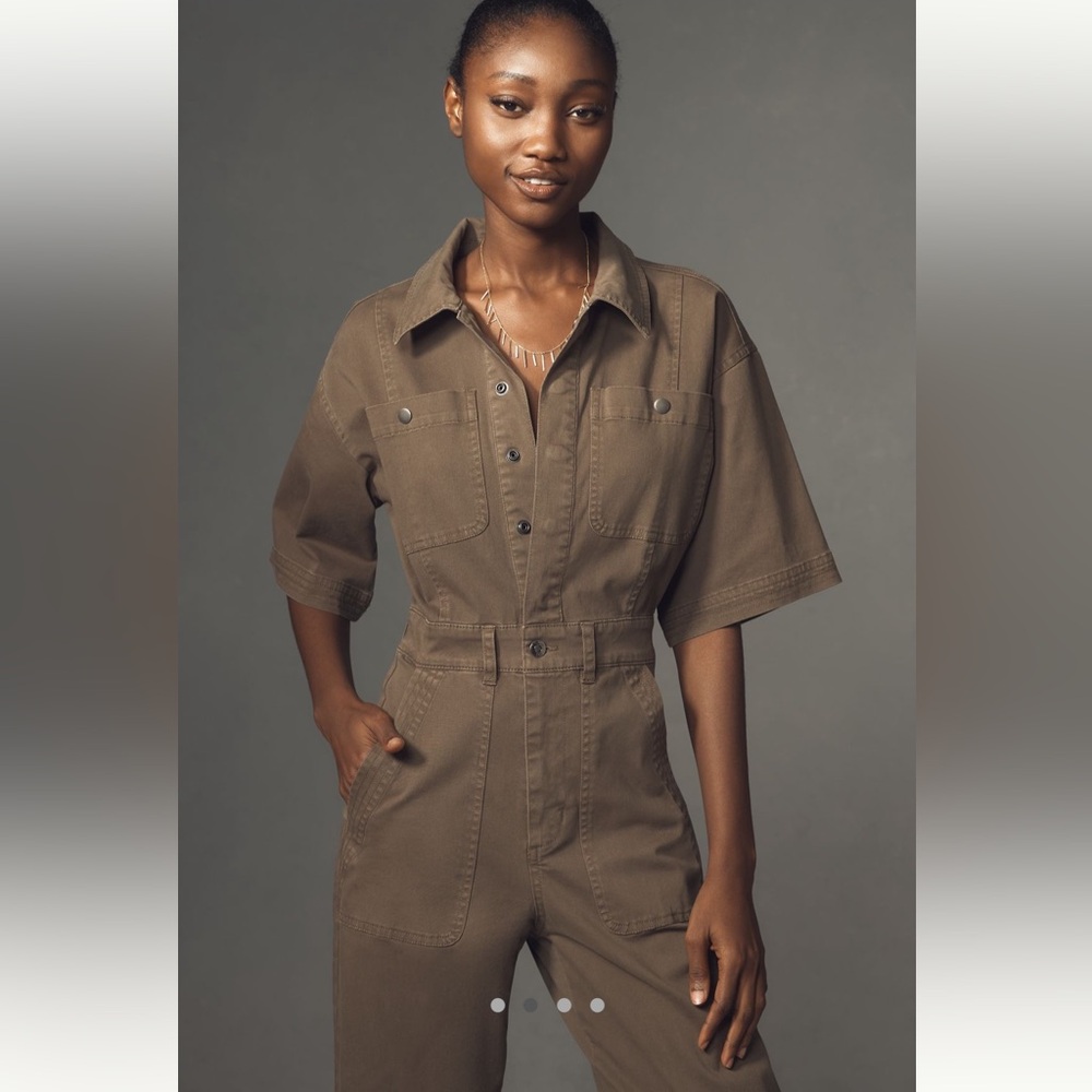 NWT Pistola Brown Short Sleeve Jumpsuit - Picture 3 of 8